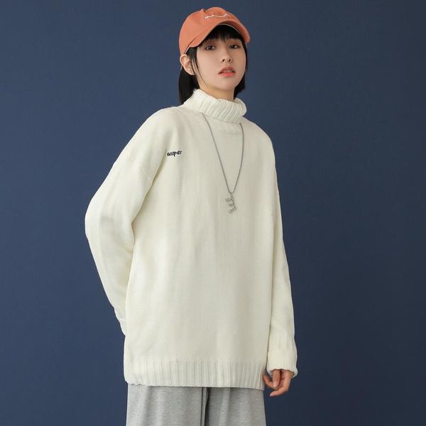 autumn turtleneck sweater womens outer wear winter loose knit warm white vintage pull femme hiver women clothing eb50gl women's sweater, White;black
autumn turtleneck sweater womens outer wear winter loose knit warm white vintage pull femme hiver women clothing eb50gl women's sweater, White;black