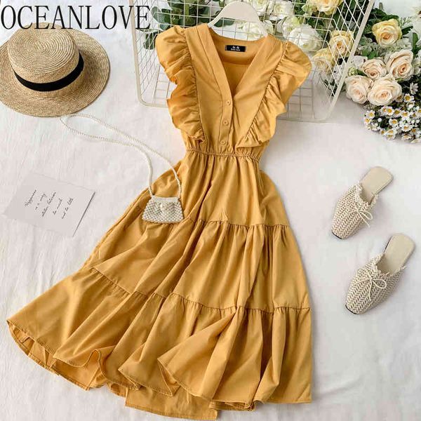 women dress ruffle solid v neck spring summer sleeveless high waist vestidos elegant 14363 210415, Black;gray
women dress ruffle solid v neck spring summer sleeveless high waist vestidos elegant 14363 210415, Black;gray