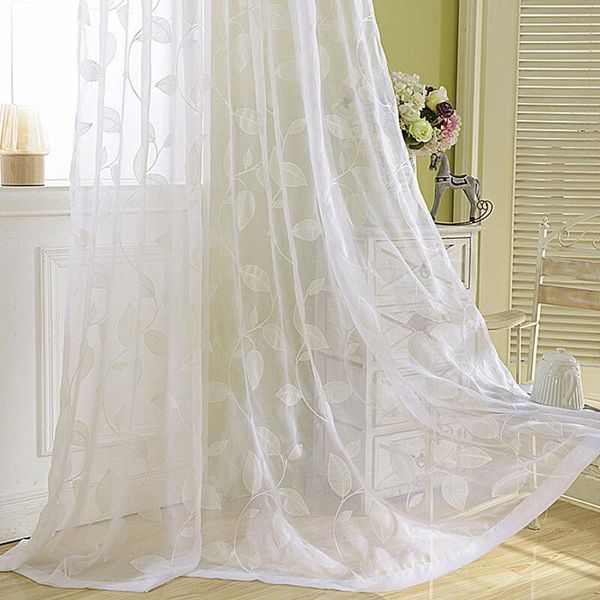curtain & drapes white embroidered leaf tulle for living room rustic organza fabric bay window treatment wp012c
curtain & drapes white embroidered leaf tulle for living room rustic organza fabric bay window treatment wp012c
