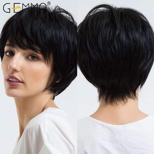 short straight black synthetic wigs with bangs natural pixie cut cosplay party wigs for women afro high temperature fibre
short straight black synthetic wigs with bangs natural pixie cut cosplay party wigs for women afro high temperature fibre