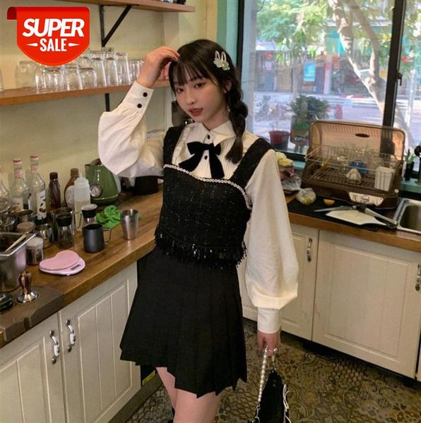 fashion temperament shirt short + high waist a-line skirt two-piece set #369d, Black
fashion temperament shirt short + high waist a-line skirt two-piece set #369d, Black