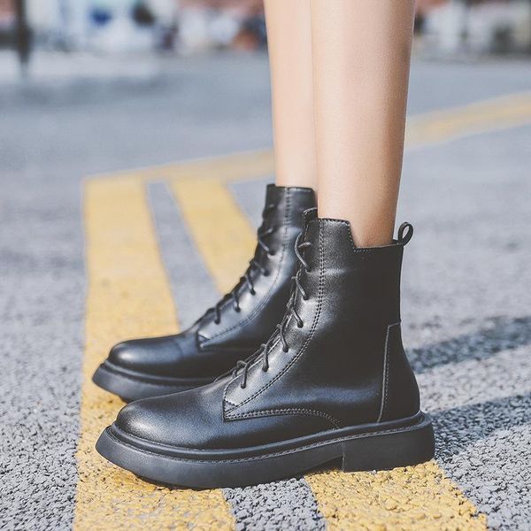 autumn short-height boots women's british style all-match short tube small leather women, Black
autumn short-height boots women's british style all-match short tube small leather women, Black