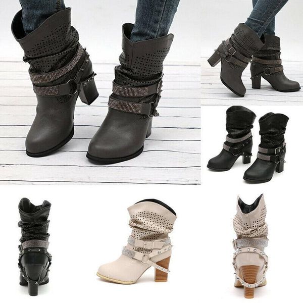 boots ladies womens low mid stiletto heel winter biker knee high calf ankle size, Black
boots ladies womens low mid stiletto heel winter biker knee high calf ankle size, Black