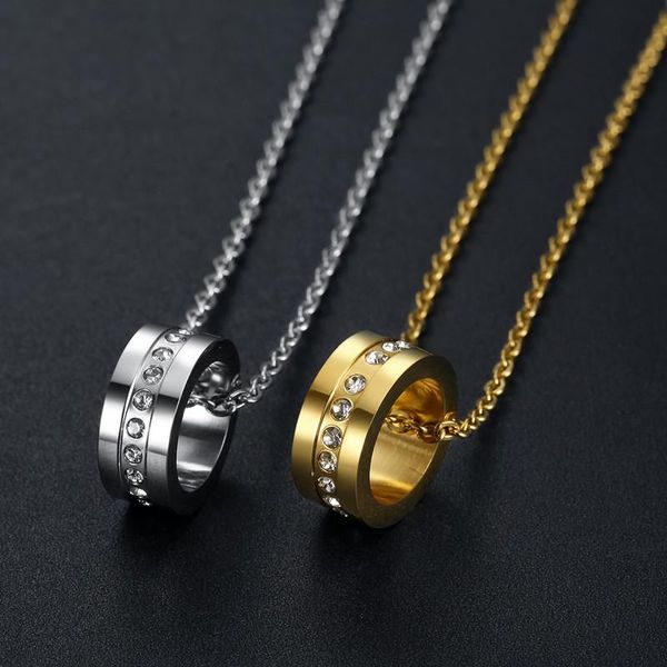 pendant necklaces zircon good luck ring stainless steel woman pendants chain girlfriend womans jewelry creativity gift wholesale, Silver
pendant necklaces zircon good luck ring stainless steel woman pendants chain girlfriend womans jewelry creativity gift wholesale, Silver