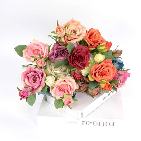 decorative flowers & wreaths 2 heads silk rose artificial long stem wedding decoration fake plastic branches with leaves home decor
decorative flowers & wreaths 2 heads silk rose artificial long stem wedding decoration fake plastic branches with leaves home decor