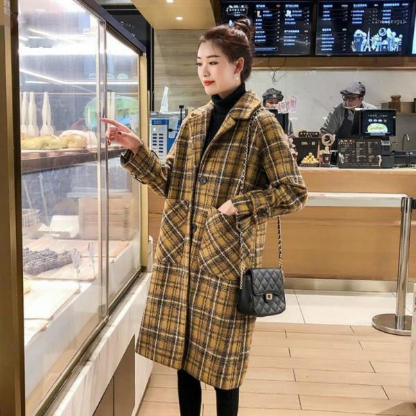 women's wool & blends woolen 2021 autumn and winter korean style loose thin plaid western-style jacket, Black
women's wool & blends woolen 2021 autumn and winter korean style loose thin plaid western-style jacket, Black