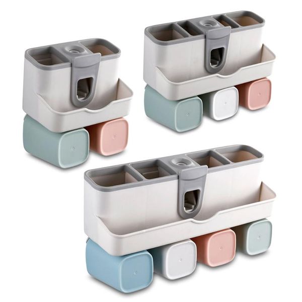 bathroom storage & organization wall-mounted automatic toothpaste squeezer set dust-proof toothbrush holder with cups shelves racks
bathroom storage & organization wall-mounted automatic toothpaste squeezer set dust-proof toothbrush holder with cups shelves racks