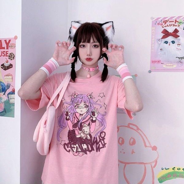 women's t-shirt cute kawaii harajuku style cartoon women tee shirt female streetwear casual girl t-shirts woman clothing oversize summ, White
women's t-shirt cute kawaii harajuku style cartoon women tee shirt female streetwear casual girl t-shirts woman clothing oversize summ, White