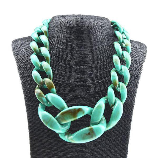 exaggerated wild acrylic wide side chains necklaces fashion retro simple temperament woman punk resin short clavicle chain handmade necklace, Silver
exaggerated wild acrylic wide side chains necklaces fashion retro simple temperament woman punk resin short clavicle chain handmade necklace, Silver