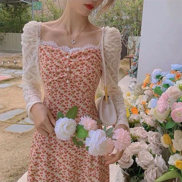 square collar lace dress women long sleeve elegant sweet vintage beach floral korean style summer kawaii 210519, Black;gray
square collar lace dress women long sleeve elegant sweet vintage beach floral korean style summer kawaii 210519, Black;gray