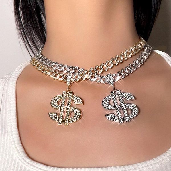 chains rhinestone big dollar sign pendant cuban link necklace fashion crystal hip hop gold silver color party gift jewelry
chains rhinestone big dollar sign pendant cuban link necklace fashion crystal hip hop gold silver color party gift jewelry
