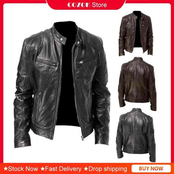 mens fashion leather jacket slim fit stand collar pu male anti-wind motorcycle lapel diagonal zipper s men s-5xl, Black
mens fashion leather jacket slim fit stand collar pu male anti-wind motorcycle lapel diagonal zipper s men s-5xl, Black
