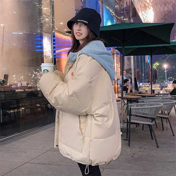 bread jacket women short down cotton women's parker coat campera mujer korean loose winter fake two-piece hooded 211108, Black
bread jacket women short down cotton women's parker coat campera mujer korean loose winter fake two-piece hooded 211108, Black