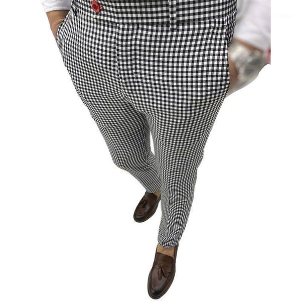 men's pants slim fit plaid straight leg trousers casual pencil business bottoms, Black
men's pants slim fit plaid straight leg trousers casual pencil business bottoms, Black