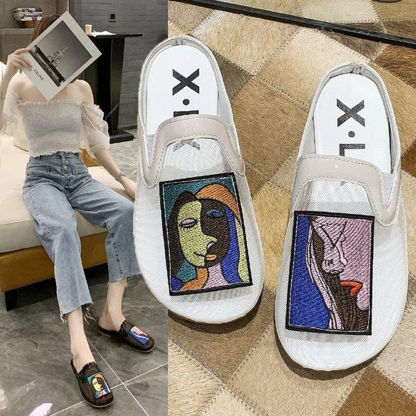 slippers women's mesh breathable sandals 2021 summer graffiti printing net infrared wear wrap casual half slipper women, Black
slippers women's mesh breathable sandals 2021 summer graffiti printing net infrared wear wrap casual half slipper women, Black