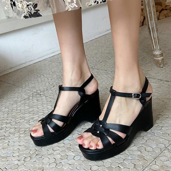 rizabina women gladiator sandals real leather platform shoes t ties buckle strap solid color casual summer footwear size 34-39, Black
rizabina women gladiator sandals real leather platform shoes t ties buckle strap solid color casual summer footwear size 34-39, Black