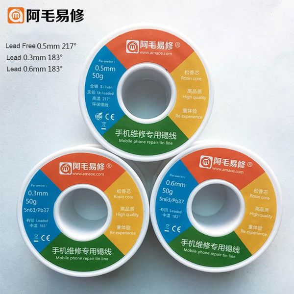 amaoe solder wire 0.3mm 0.5mm 0.6mm rosin core welding iron reel phone repair flux soldering 50g cell repairing tools
amaoe solder wire 0.3mm 0.5mm 0.6mm rosin core welding iron reel phone repair flux soldering 50g cell repairing tools