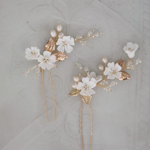 gold leaf pins bridal clips porcelain flower wedding headpiece handmade women hair accessories pearls jewelry, Slivery;golden
gold leaf pins bridal clips porcelain flower wedding headpiece handmade women hair accessories pearls jewelry, Slivery;golden