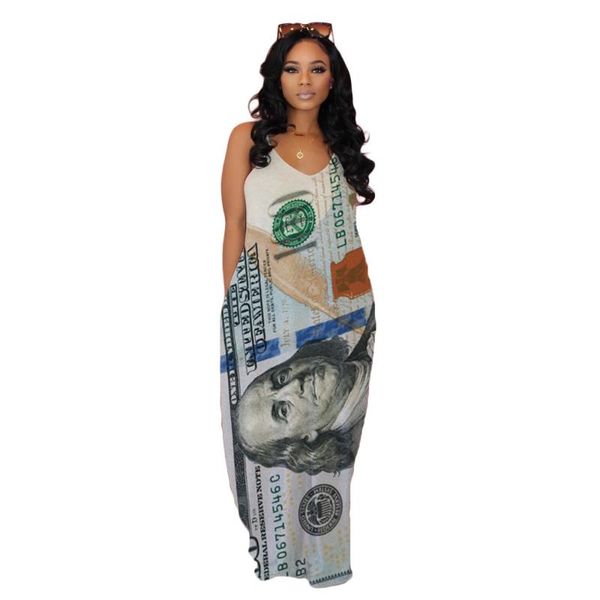 money dollar print summer boho long dress women spaghetti strap sleeveless party vintage deep v neck backless beach casual dresses, Black;gray
money dollar print summer boho long dress women spaghetti strap sleeveless party vintage deep v neck backless beach casual dresses, Black;gray