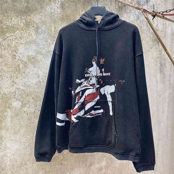 men's hoodies & sweatshirts represent british women's 1:1 oil painting pattern represent washed sweater retro, Black
men's hoodies & sweatshirts represent british women's 1:1 oil painting pattern represent washed sweater retro, Black