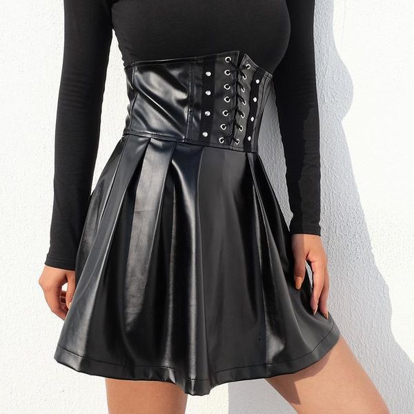gothic harajuku faux leather women skirt solid cross lace up high waist black mini pleated spring party pu skirts womens
gothic harajuku faux leather women skirt solid cross lace up high waist black mini pleated spring party pu skirts womens