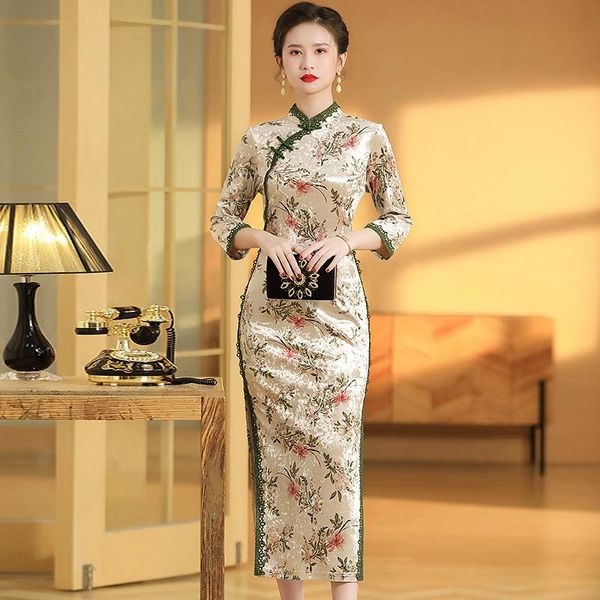 ethnic clothing h.rong.x autumn retro improved bodycon cheongsam dress fashion elegant velvet print chipao fall traditional chinese party qi, Red
ethnic clothing h.rong.x autumn retro improved bodycon cheongsam dress fashion elegant velvet print chipao fall traditional chinese party qi, Red