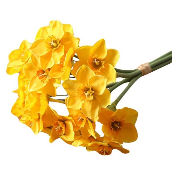 decorative flowers & wreaths 6pcs/lot home room artificial simulation narcissus flower living window decor fake wedding scene daffodil 
decorative flowers & wreaths 6pcs/lot home room artificial simulation narcissus flower living window decor fake wedding scene daffodil
