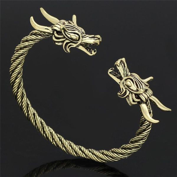 bangle drop vintage dragon head open nordic viking antique twisted pattern carved wristband jewelry gifts, Black
bangle drop vintage dragon head open nordic viking antique twisted pattern carved wristband jewelry gifts, Black