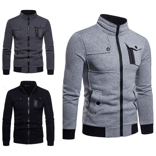 and winter 2021 leisure autumn fashion standing collar multi poet european jaet men's sweater, Black
and winter 2021 leisure autumn fashion standing collar multi poet european jaet men's sweater, Black