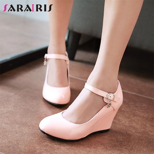 dress shoes sarairis sweet female candy color metal high wedges round toe pumps office women spring woman, Black
dress shoes sarairis sweet female candy color metal high wedges round toe pumps office women spring woman, Black