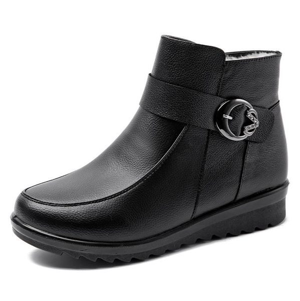 boots genuine leather snow women winter wool fur padded nice ankle shoes for witer, Black
boots genuine leather snow women winter wool fur padded nice ankle shoes for witer, Black
