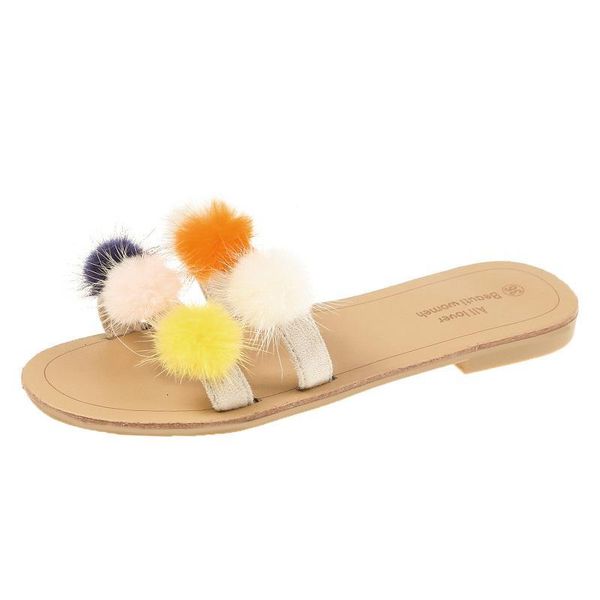 slippers women shoes woman slides summer female flat bottom colorful fur ball square low heelsbeach plus size p22s, Black
slippers women shoes woman slides summer female flat bottom colorful fur ball square low heelsbeach plus size p22s, Black