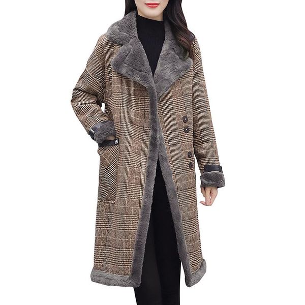 women's wool & blends large-size lamb coat in winter 2021, and thick fur, long woolen for women, Black
women's wool & blends large-size lamb coat in winter 2021, and thick fur, long woolen for women, Black