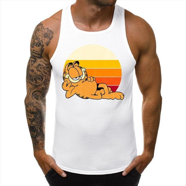 vintage sunset garfield printed men tank sleeveless lazy cat garment singlet casual clothing cool vest, White;black
vintage sunset garfield printed men tank sleeveless lazy cat garment singlet casual clothing cool vest, White;black