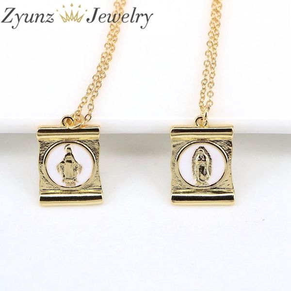 pendant necklaces 10pcs, dainty rectangle enamel holy mother of virgin mary for women fashion gold neck chain jewelry, Silver
pendant necklaces 10pcs, dainty rectangle enamel holy mother of virgin mary for women fashion gold neck chain jewelry, Silver