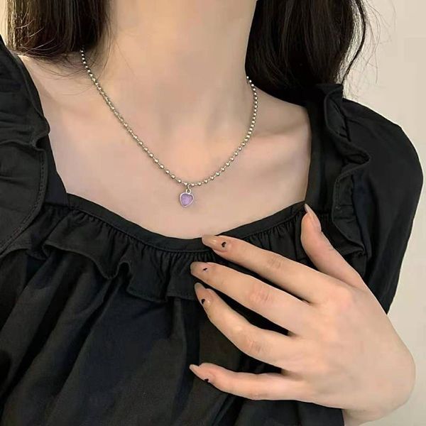 chokers exquisite design necklace purple light luxury heart shape pendant women simple hip-hop fashion choker jewelry gift cnk037, Golden;silver
chokers exquisite design necklace purple light luxury heart shape pendant women simple hip-hop fashion choker jewelry gift cnk037, Golden;silver