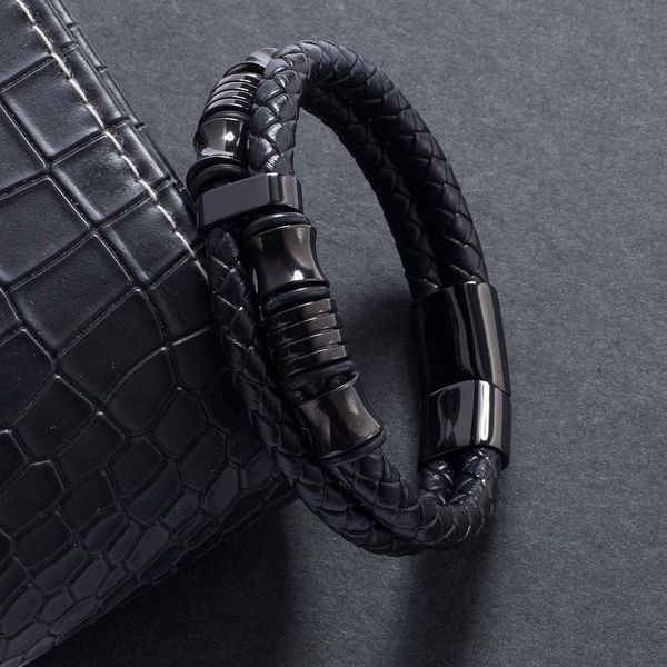 cuff vintage men jewelry braided leather rope bracelet black magnetic buckle bracelets punk male wrist band pulsera hombre e518, White
cuff vintage men jewelry braided leather rope bracelet black magnetic buckle bracelets punk male wrist band pulsera hombre e518, White