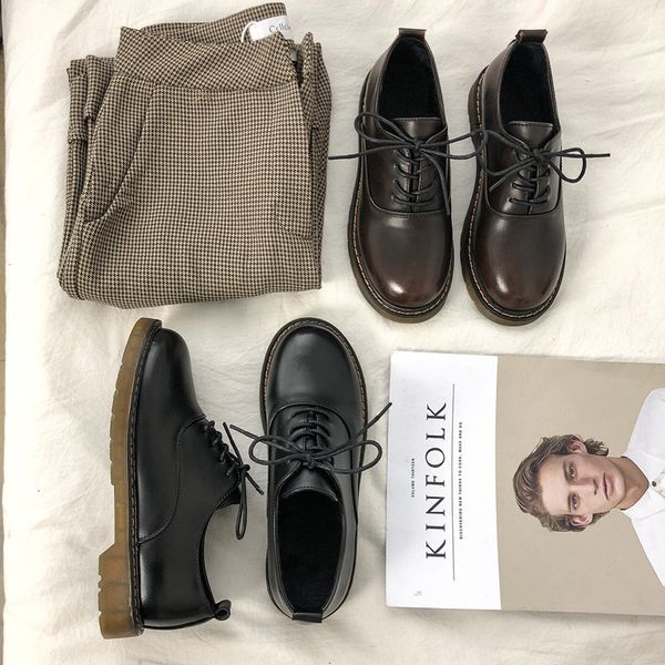 dress shoes calçados de couro pequenos femininos, novo uniforme japonês, cabeça redonda, coreano, aumento retrô, cadarço, sapatos únicos, pu, Black
dress shoes calçados de couro pequenos femininos, novo uniforme japonês, cabeça redonda, coreano, aumento retrô, cadarço, sapatos únicos, pu, Black