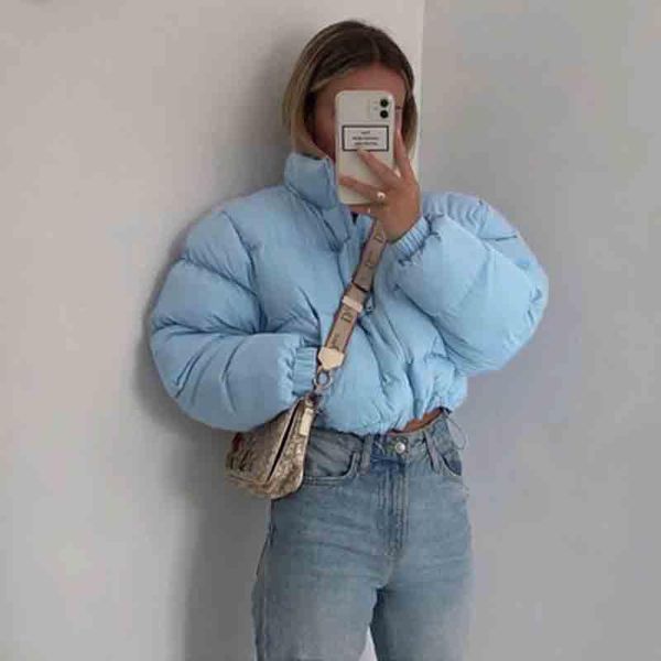 women jacket solid puffer cotton-padded zip-up coat turtleneck adjustable waist casual streetwear autumn winter clothes women's down &, Black
women jacket solid puffer cotton-padded zip-up coat turtleneck adjustable waist casual streetwear autumn winter clothes women's down &, Black
