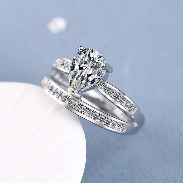 wedding rings fashion women's ring casual simple water droplet cz zircon double finger for women party birthday jewelry gift, Slivery;golden
wedding rings fashion women's ring casual simple water droplet cz zircon double finger for women party birthday jewelry gift, Slivery;golden