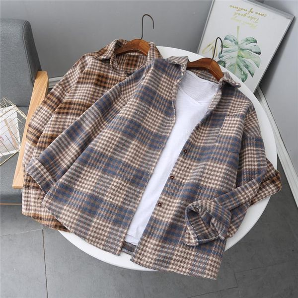 vintage khaki lattice shirt jackets womens loose plaid coat 2021 spring autumn plus size casual women jacket women's, Black;brown
vintage khaki lattice shirt jackets womens loose plaid coat 2021 spring autumn plus size casual women jacket women's, Black;brown