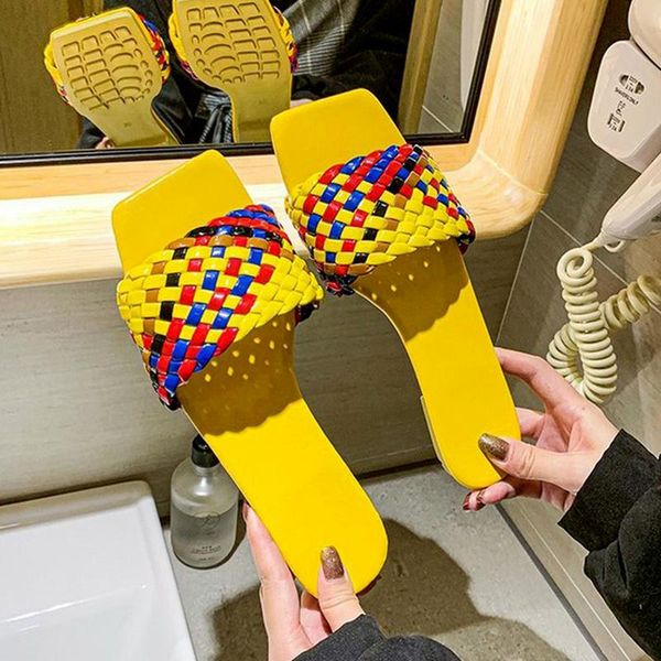 slippers women summer square toe casual flat ladies multicolor slides female weave flip flops women's home shoes plus size, Black
slippers women summer square toe casual flat ladies multicolor slides female weave flip flops women's home shoes plus size, Black