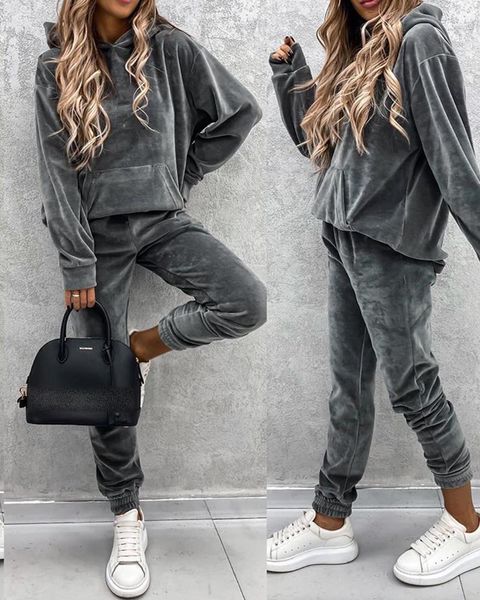 clothing acrylic winter set tracksuit women tracksuits hooded sweatshirt pockets pants suit two piece outfits sweatsuit, Gray
clothing acrylic winter set tracksuit women tracksuits hooded sweatshirt pockets pants suit two piece outfits sweatsuit, Gray