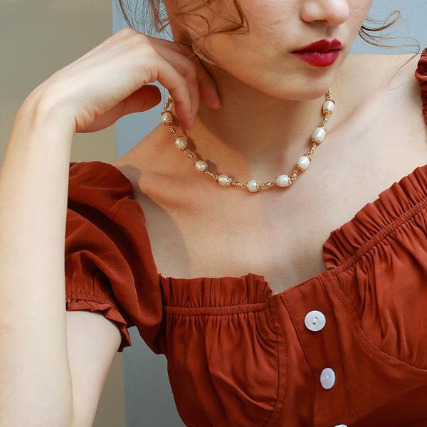 chokers women natural pearl necklace freshwater choker jewelry holiday gift, Golden;silver
chokers women natural pearl necklace freshwater choker jewelry holiday gift, Golden;silver