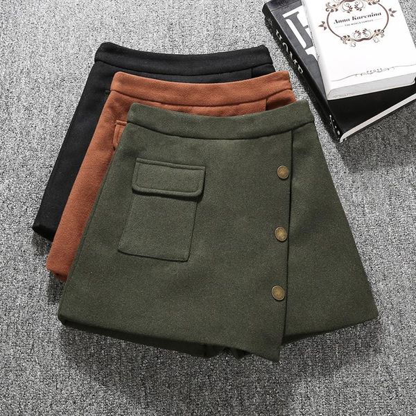 women's shorts 2021 fashion skirt woolen short trousers autumn and winter high waist wide leg, White;black
women's shorts 2021 fashion skirt woolen short trousers autumn and winter high waist wide leg, White;black