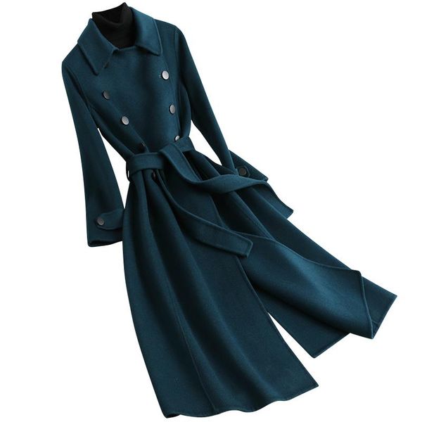 women's wool & blends 2021 autumn winter double-faced cashmere coat high-end slim temperament 100% coats with belt female warm overcoat, Black
women's wool & blends 2021 autumn winter double-faced cashmere coat high-end slim temperament 100% coats with belt female warm overcoat, Black