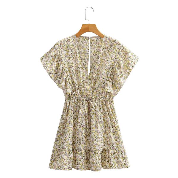 vintage v-neck short sleeves women dress fashion floral print ruffle draw back chic female mini dresses 210507, Black;gray
vintage v-neck short sleeves women dress fashion floral print ruffle draw back chic female mini dresses 210507, Black;gray