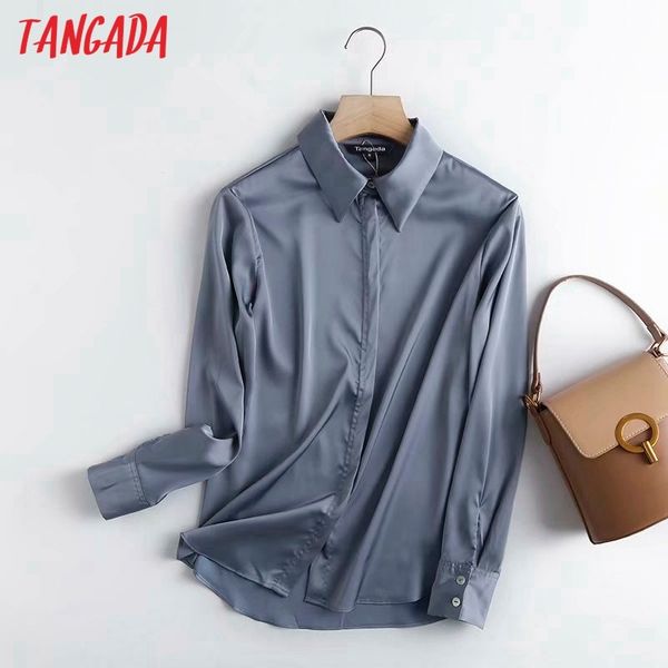 women gray satin shirts long sleeve solid turn down collar elegant office ladies work wear blouses 4c82 210416, White
women gray satin shirts long sleeve solid turn down collar elegant office ladies work wear blouses 4c82 210416, White