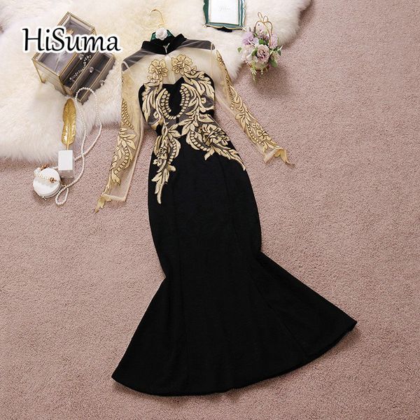 2021 spring new women o-neck flower embroidery mesh split mermaid dress female chic elegant waist party fishtall dresses, Black;gray
2021 spring new women o-neck flower embroidery mesh split mermaid dress female chic elegant waist party fishtall dresses, Black;gray