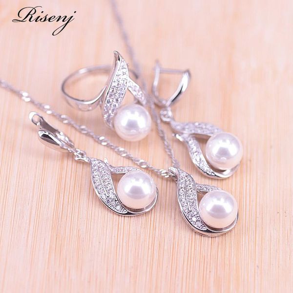earrings & necklace risenj white water drop freshwater pearl silver color jewelry set for women ring bridal
earrings & necklace risenj white water drop freshwater pearl silver color jewelry set for women ring bridal